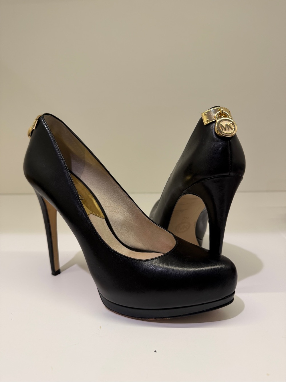 Michael Kors Black Leather Platform Pumps